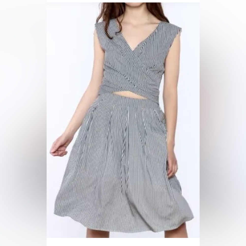 Doe and Rae Stella Blue and White Striped Dress